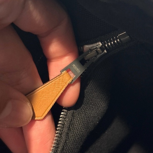 Hermes Large Black Canvas Tote Bag - Picture 9 of 14